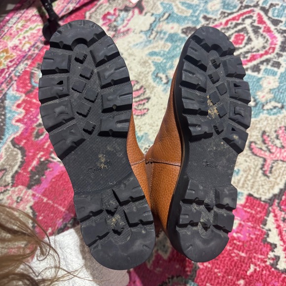 Madewell Pebbled Brown Leather Chelsea Lug Sole Chunky Ankle Booties Womens 9.5 - Picture 9 of 11